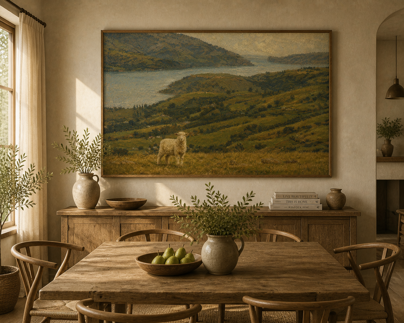 Grounded by Peace – Large Landscape Printable Wall Art (A0 118×84 cm) | Instant Download | Calm Neutral Nature Decor