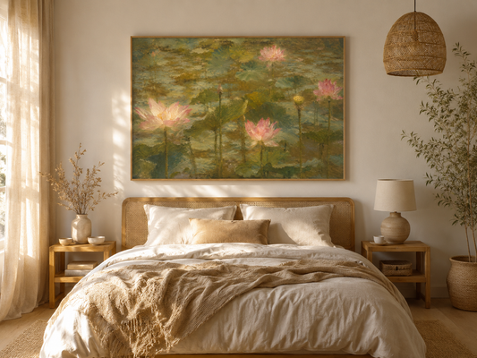 Where Stillness Blooms – Large A0 Printable Wall Art, Neutral Landscape Art, Digital Download