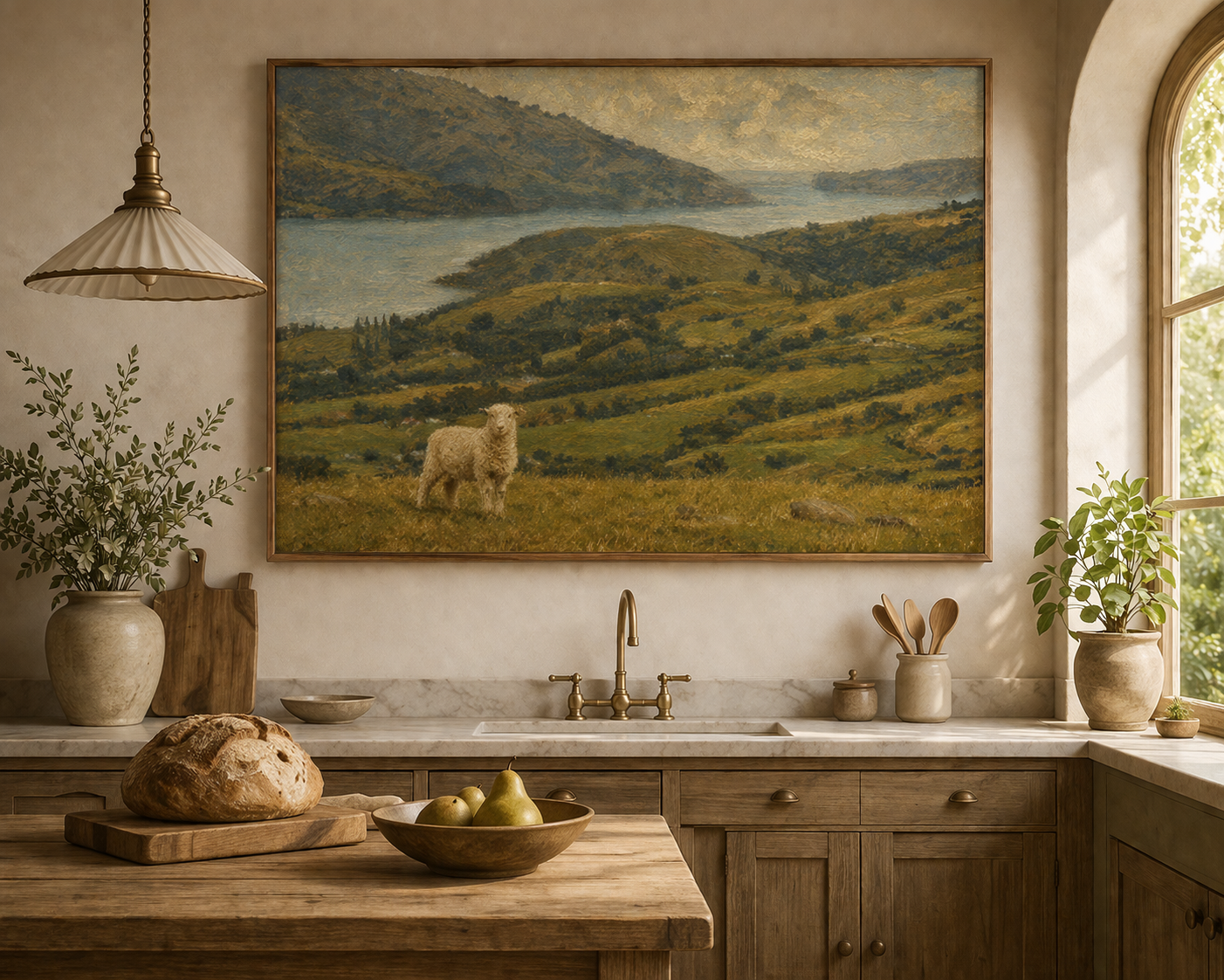 Grounded by Peace – Large Landscape Printable Wall Art (A0 118×84 cm) | Instant Download | Calm Neutral Nature Decor