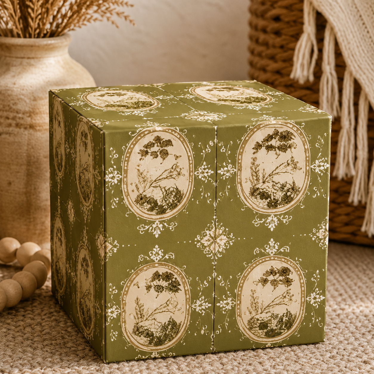Botanical Gift Box Template Bundle (14 Designs) | Printable A4 & A3 Folding Box | Vintage Floral Packaging Set