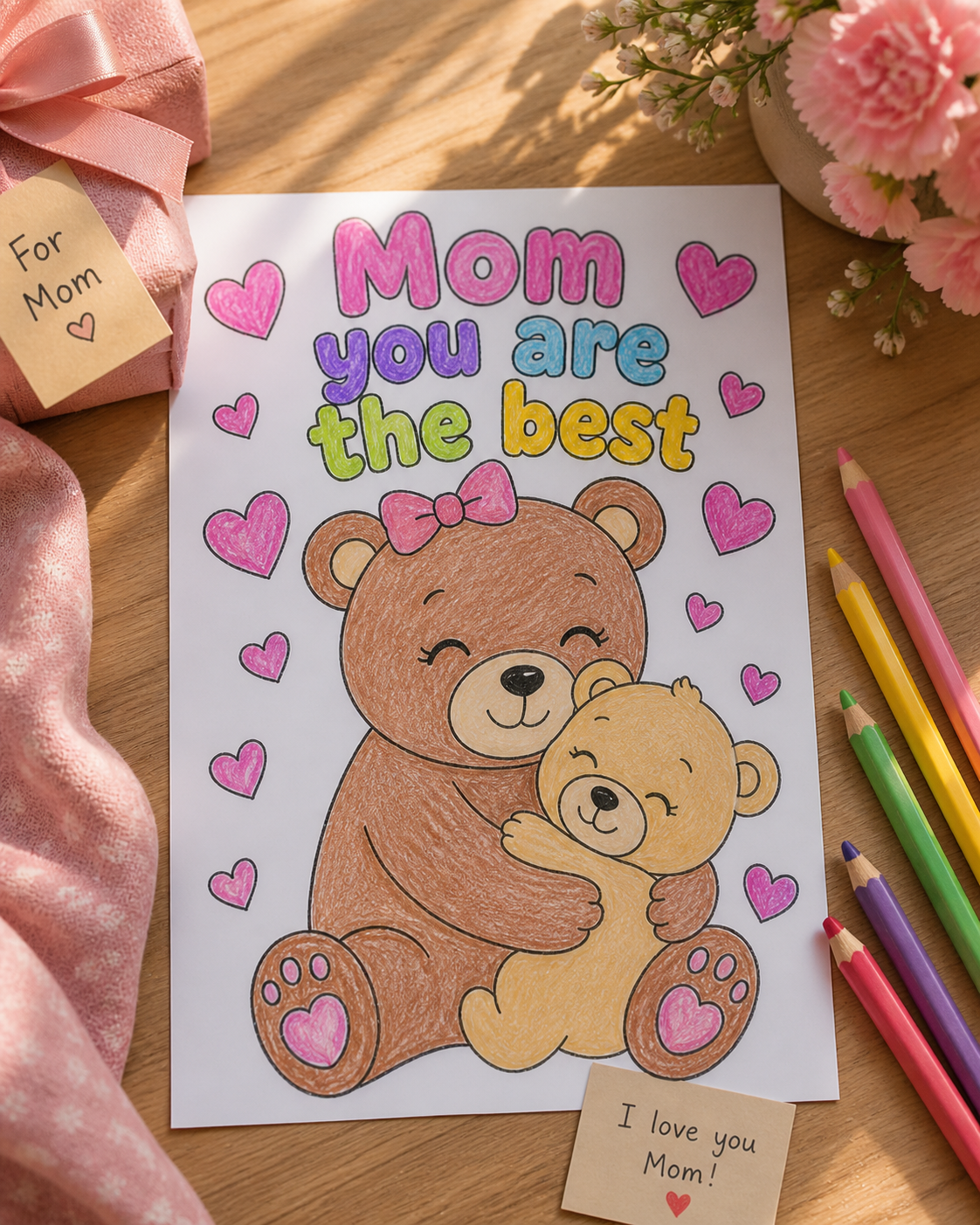 Mother’s Day Coloring Pages Printable | Kids Gift for Mom | 14 A4 Pages | Instant Download | DIY Last Minute Mother’s Day Gift