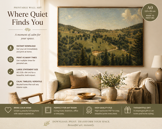 Where Quiet Finds You – Large Landscape Printable Wall Art (A0 118×84 cm)