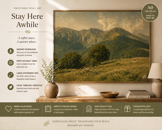 Stay Here Awhile – Large Landscape Printable Wall Art (A0 118×84 cm)