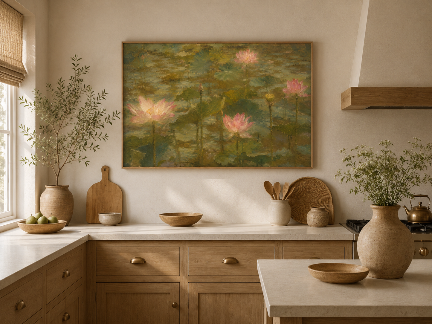 Where Stillness Blooms – Large A0 Printable Wall Art, Neutral Landscape Art, Digital Download