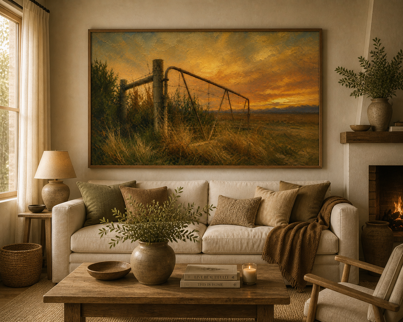 Where the Day Lets Go – Large Landscape Printable Wall Art (A0 118×84 cm) | Instant Download | Calm Sunset Nature Decor