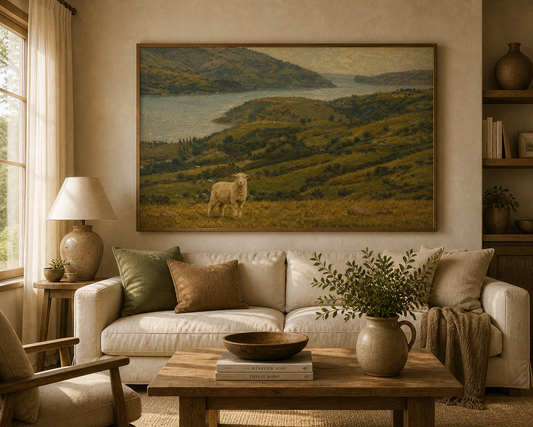Grounded by Peace – Large Landscape Printable Wall Art (A0 118×84 cm) | Instant Download | Calm Neutral Nature Decor