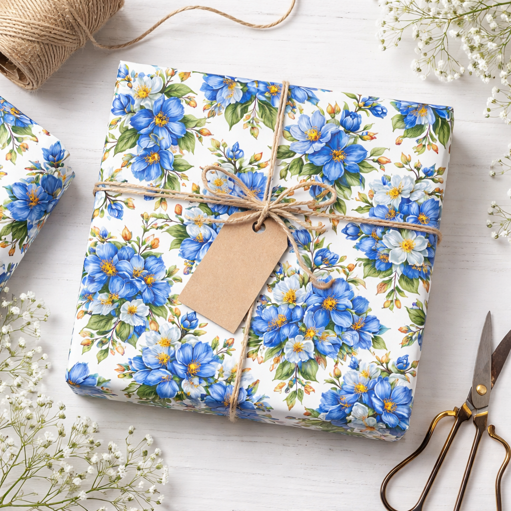 Sapphire Meadow Seamless Pattern