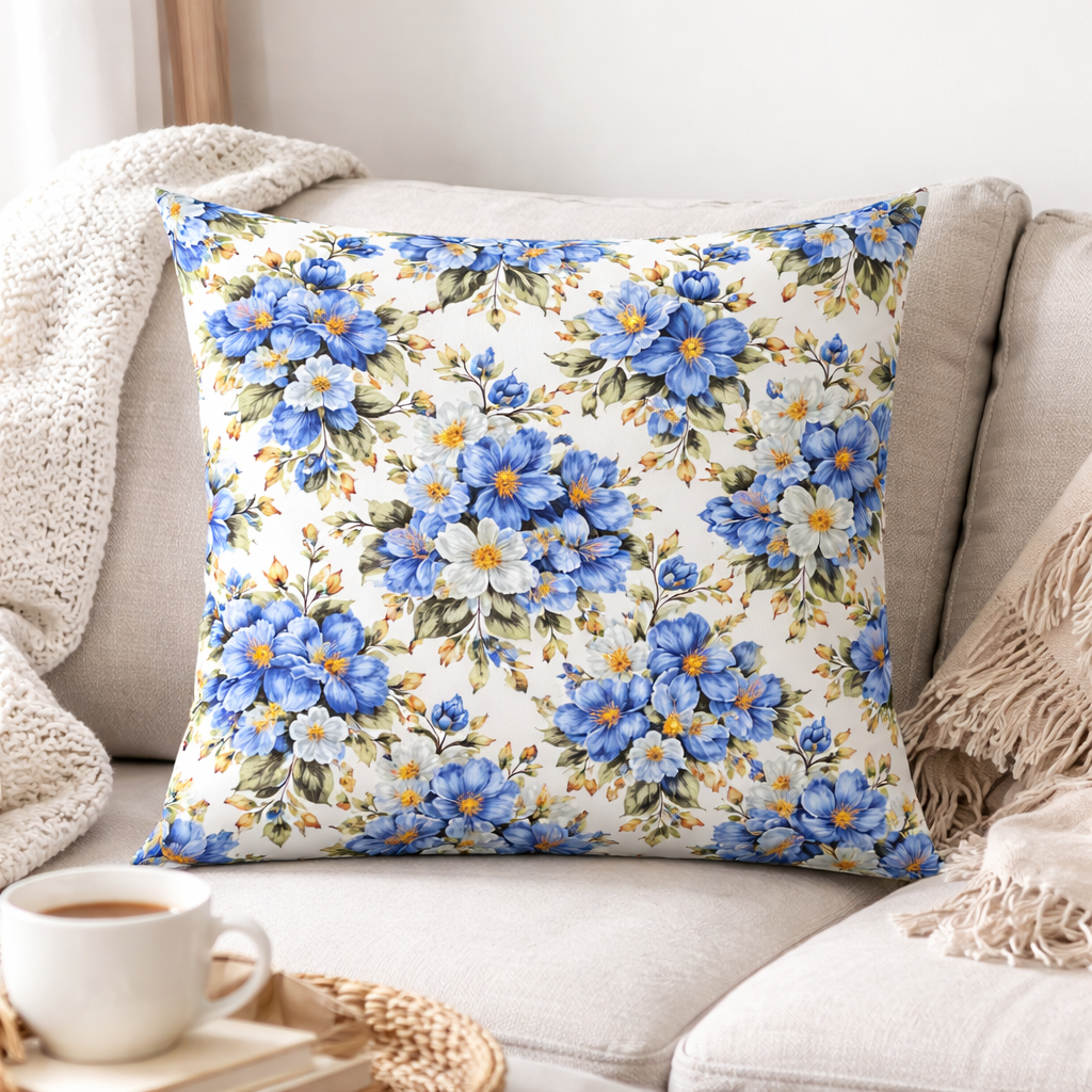 Sapphire Meadow Seamless Pattern