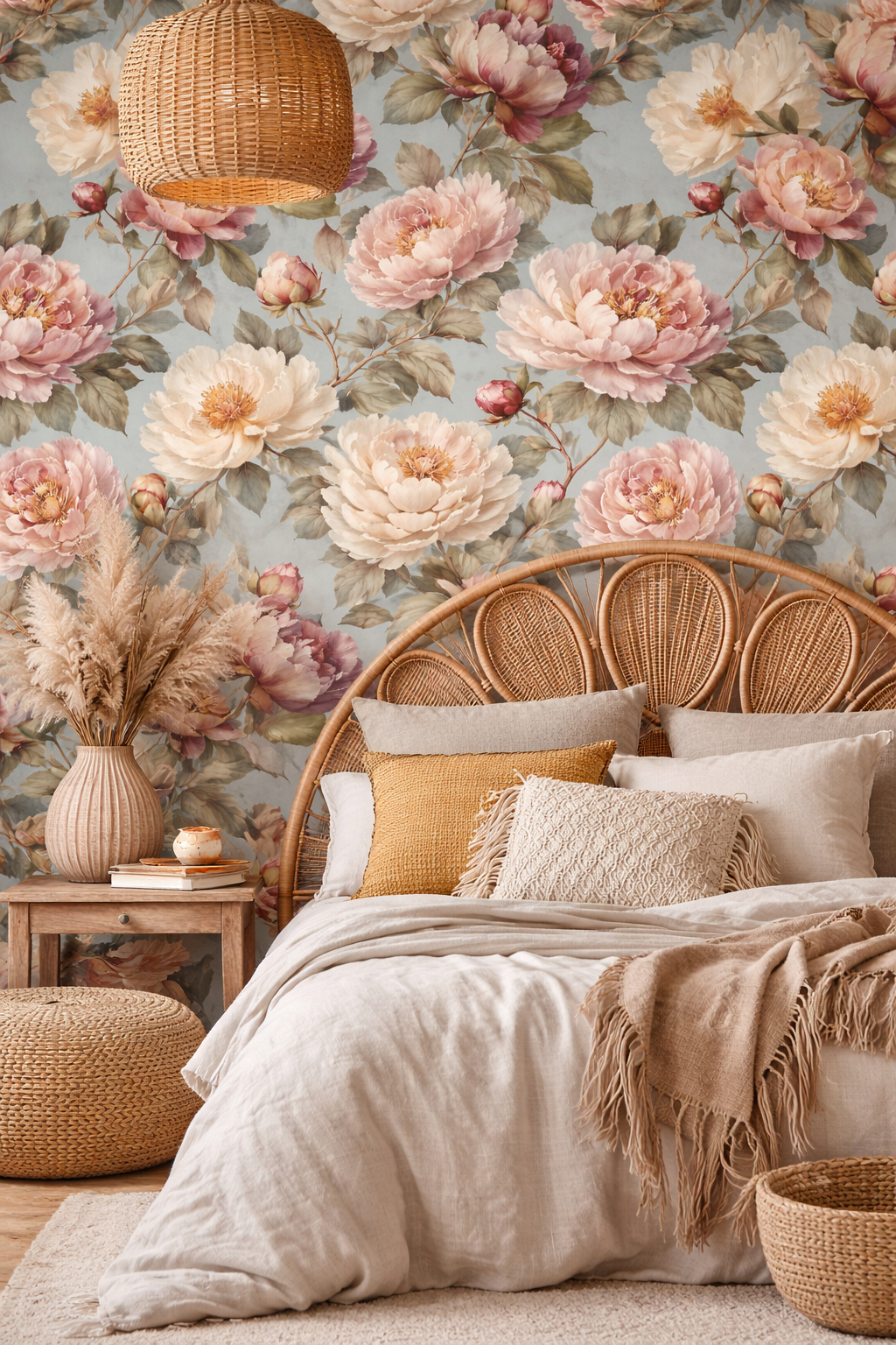Antique Peony Seamless Pattern
