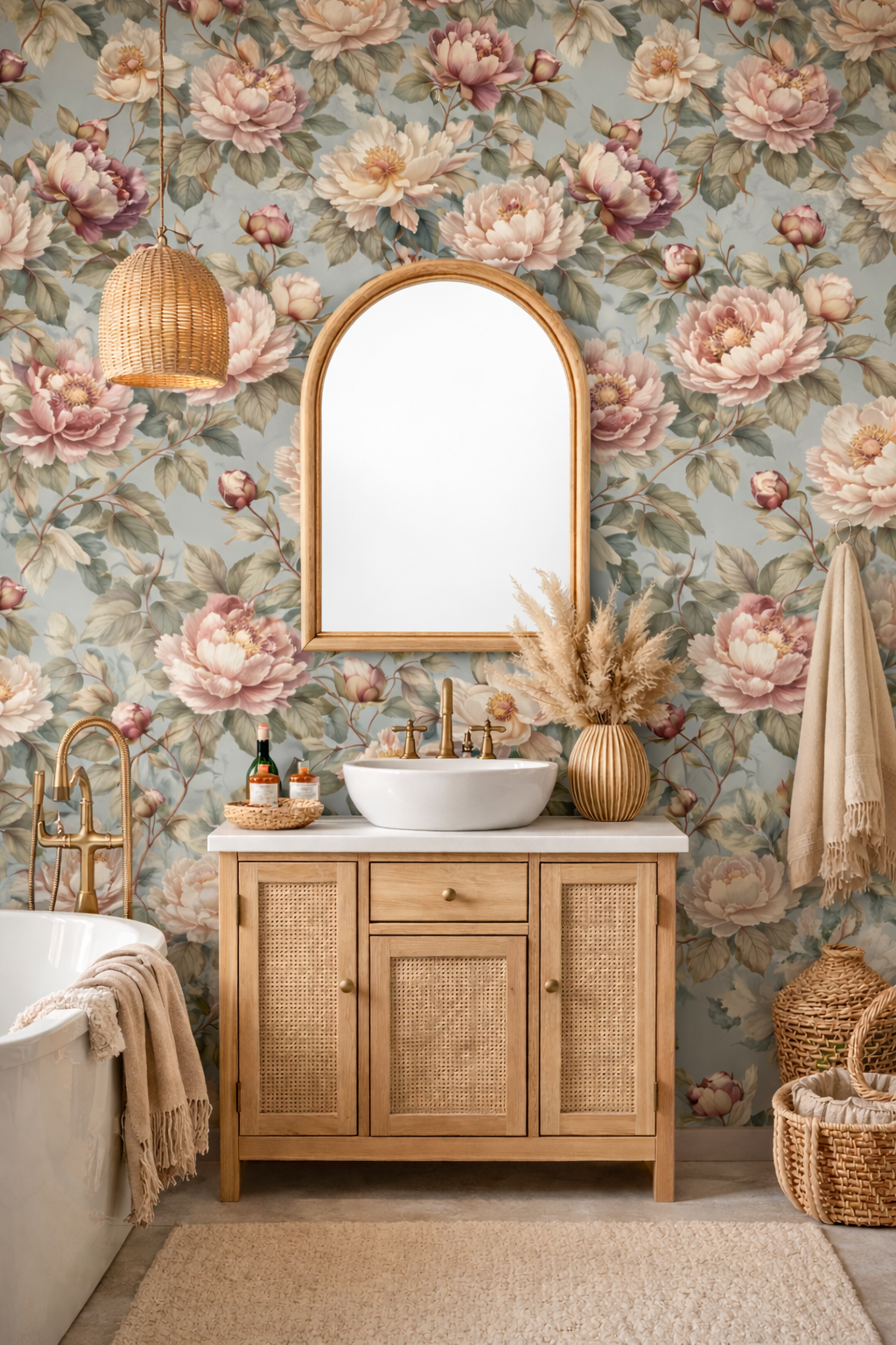 Antique Peony Seamless Pattern