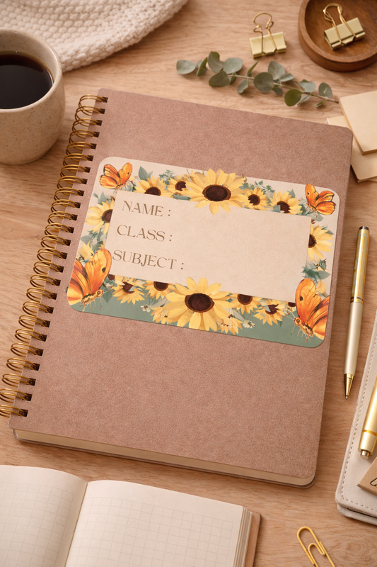🌻 Printable Sunflower Book Label