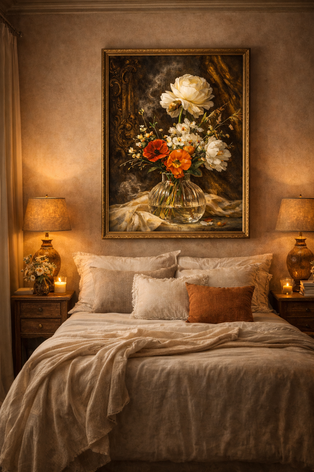 Baroque Floral Still Life – Vintage Vase Printable Wall Art, Classical Flower Painting Instant Download