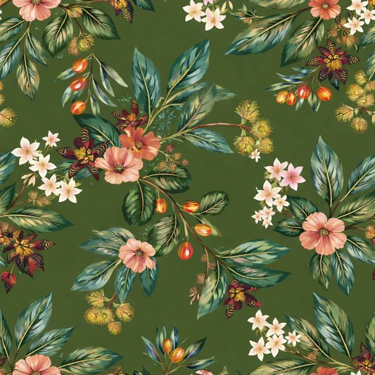 Olive Grove Botanica Seamless Pattern