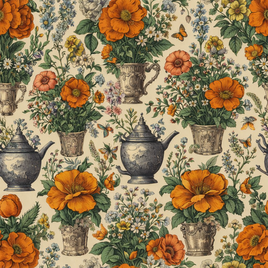 Victorian Botanica Seamless Pattern