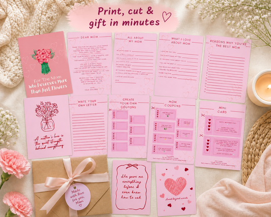 Mother’s Day Printable Bundle | Emotional Gift for Mom | Letter for Mom | Coupon Book | Instant Download Gift