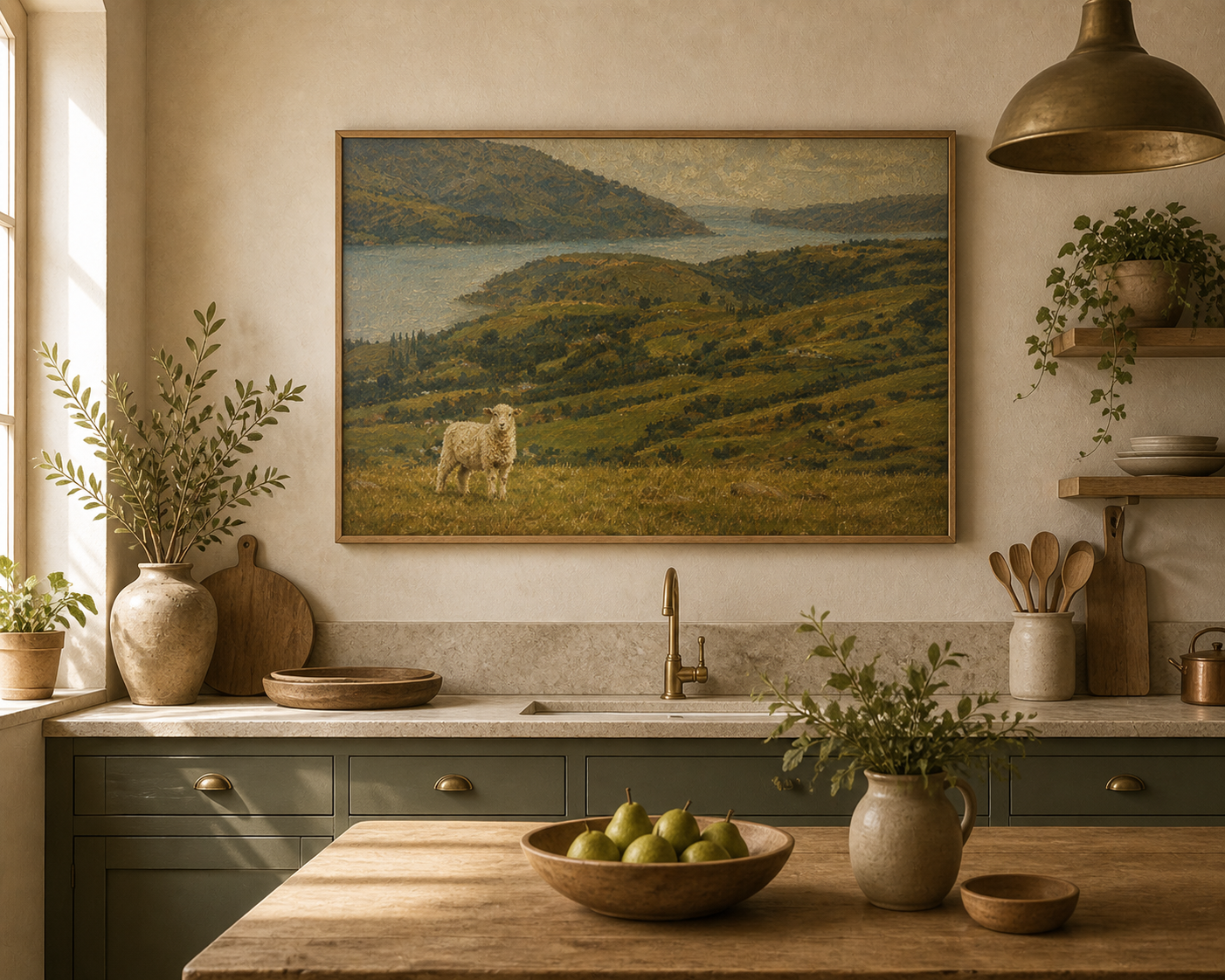 Grounded by Peace – Large Landscape Printable Wall Art (A0 118×84 cm) | Instant Download | Calm Neutral Nature Decor
