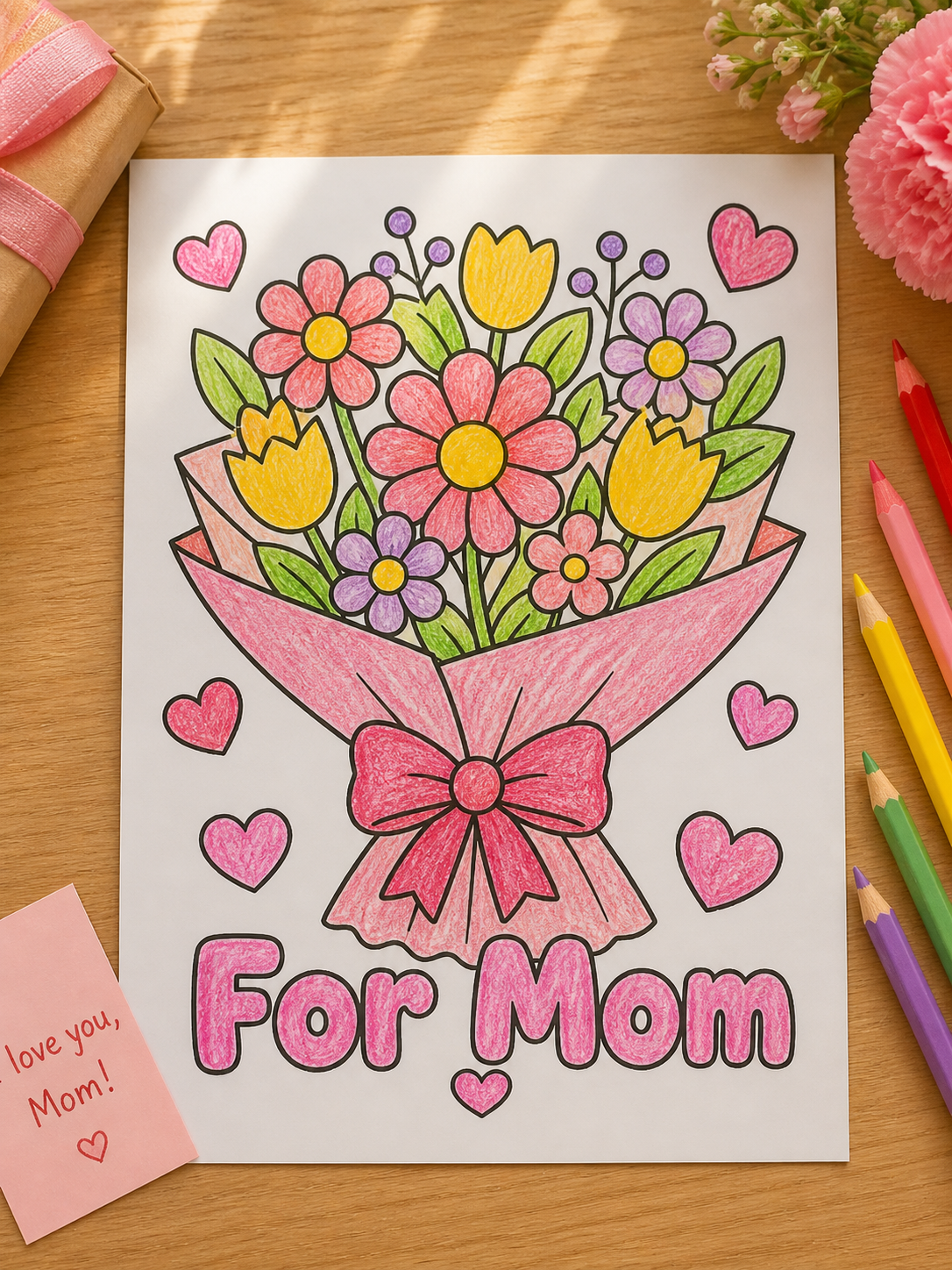 Mother’s Day Coloring Pages Printable | Kids Gift for Mom | 14 A4 Pages | Instant Download | DIY Last Minute Mother’s Day Gift