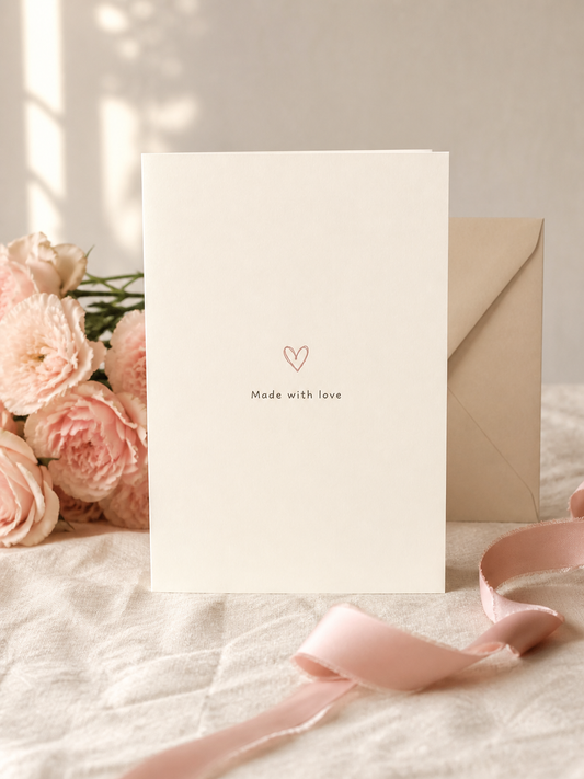 Minimal A5 Mother’s Day Card Printable | Elegant Neutral Card for Mom | Made With Love Card | Instant Download Gift