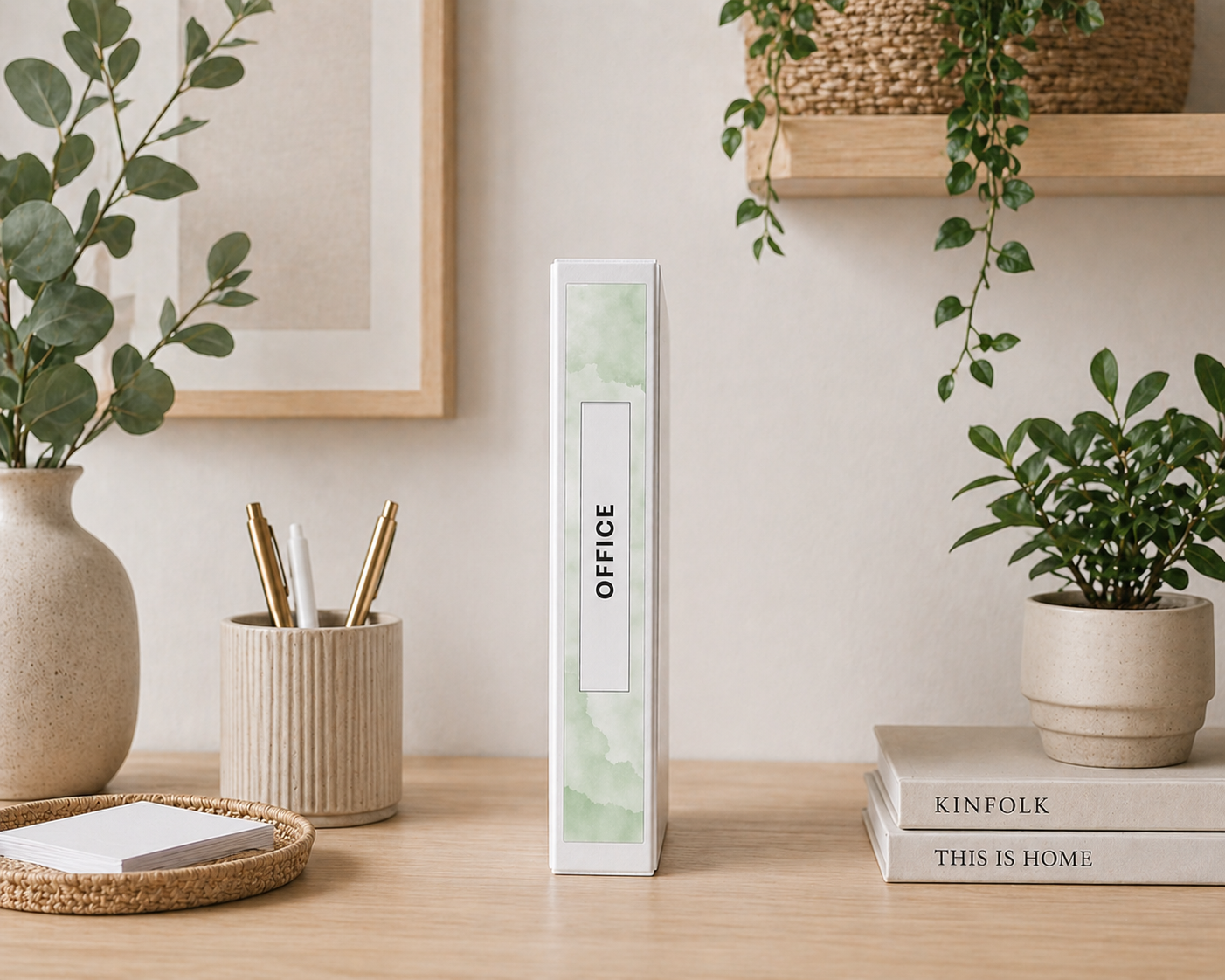 Sage Mist Binder Spine Covers Printable | Aesthetic Editable Binder Spine Cover for Home, Office & School (1.5”, 2”, 3”)